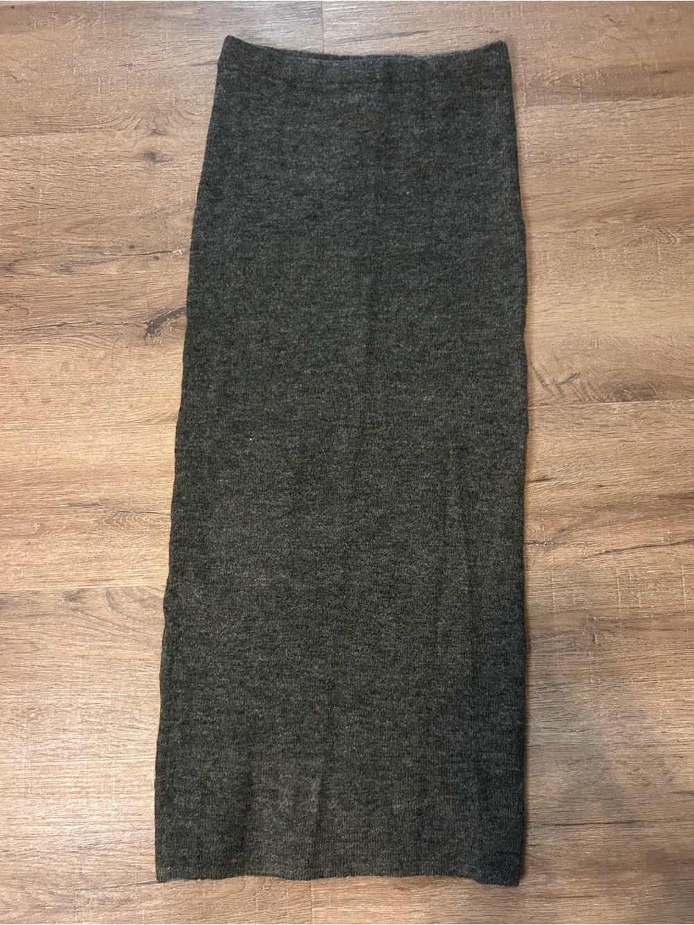 H&M Skirt Womens Size S Dark Gray Knit Midi Straight Pencil Casual